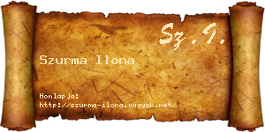 Szurma Ilona névjegykártya